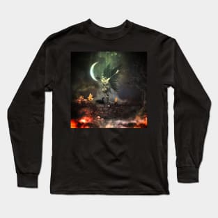 Wonderful dark angel in the dark night Long Sleeve T-Shirt